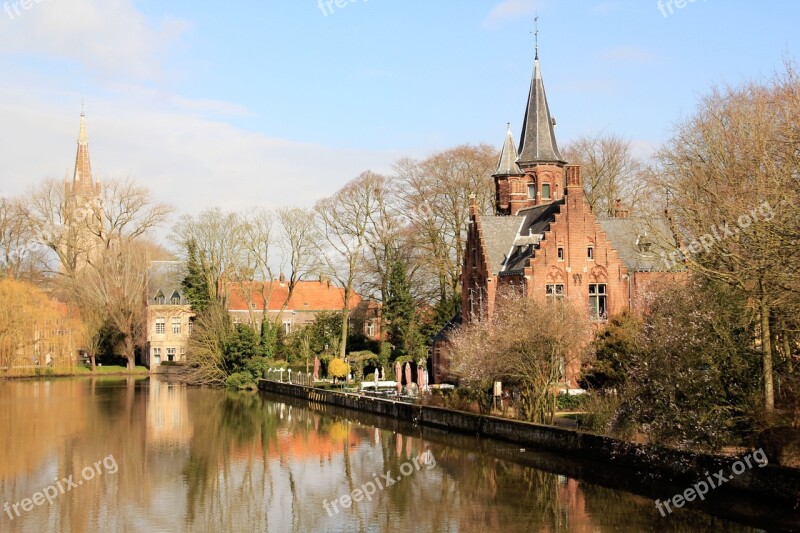 Belgium River House Water Landscape