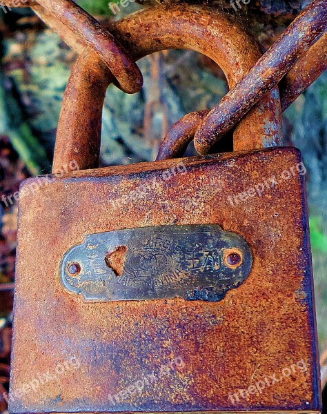 Padlock Lock Old Metal Opening