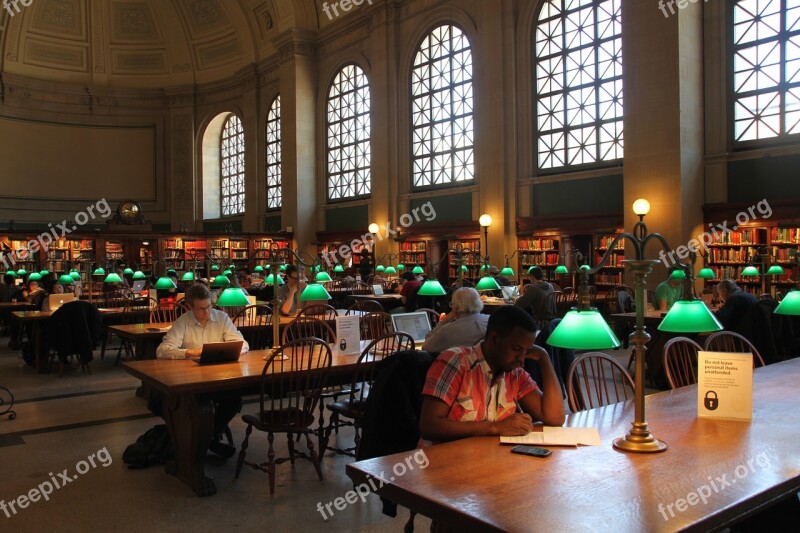 Public Library Reading Room Boston Architecture Library