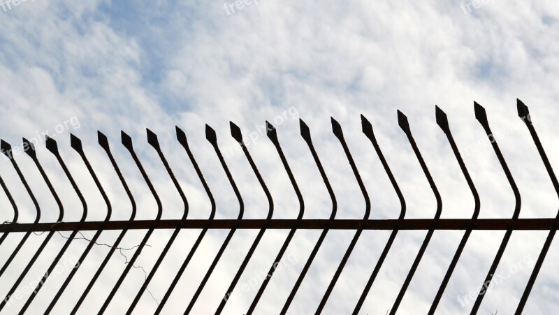 Structure Series Fence Sky Clouds