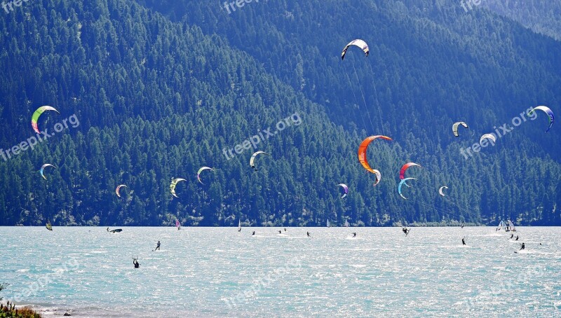 Kite Surfing Wind Surfing Silva Planner Lake Oberengadin Sail