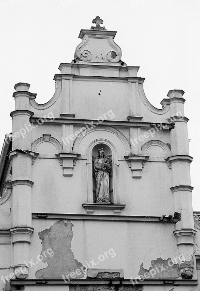 Building Tall Religious Statue Old