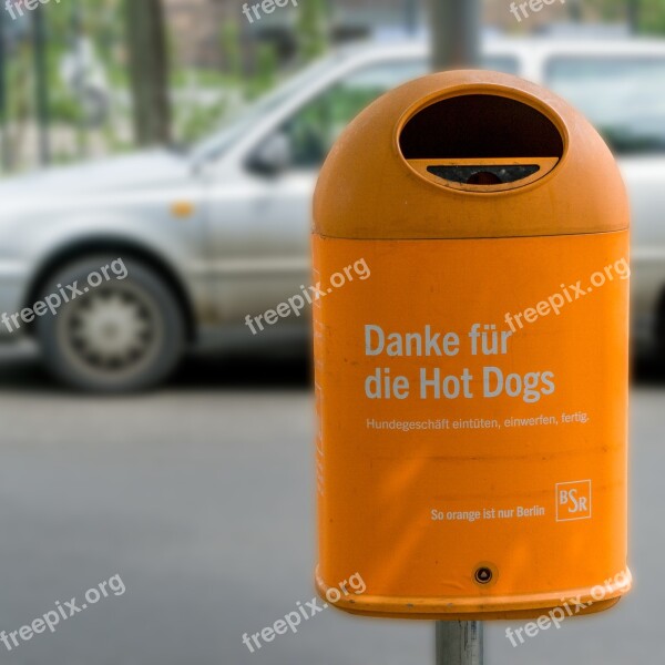 Berlin Garbage Dog Shit Recycle Bin Garbage Can