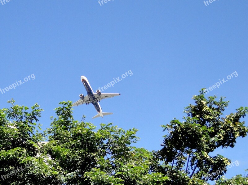 Plane Take-off Blue Sky Free Photos