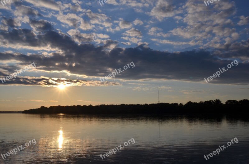 Sunrise Danube In The Morning Hungary Free Photos