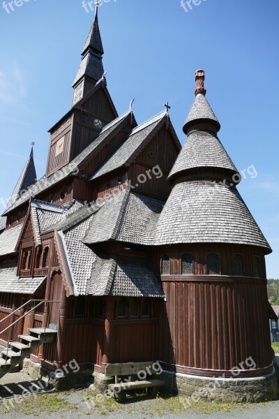 Stave Church Towers Roof Goslar-hahnenklee Old