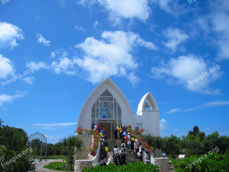 Ishigaki Island Church Wedding Balloons Bougainvillea