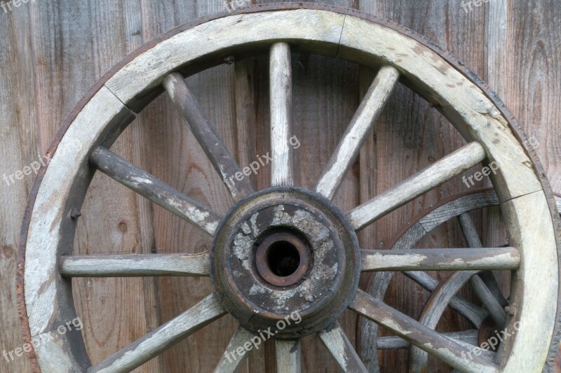 Wheel Wooden Wheel Wagon Wheel Iron Fog Rust