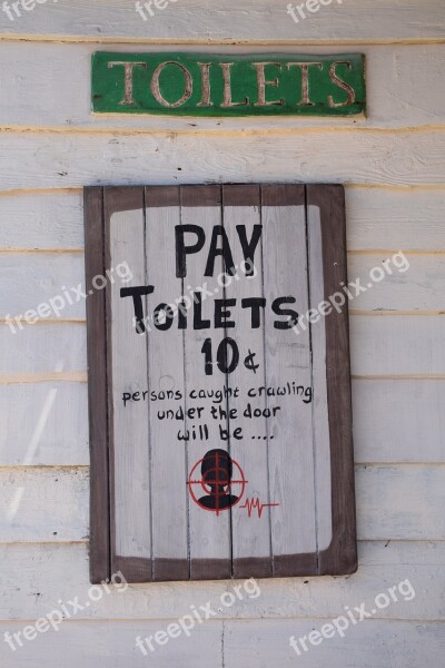 Toilet Toilets Access Sign Pay