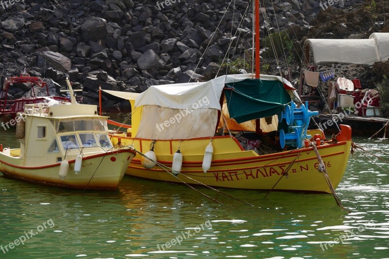 Fishing Fishing Boat Greece Natural Harbor Poverty