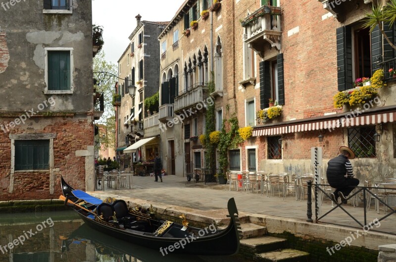 Italy Venice Gondola Gondolier Boating