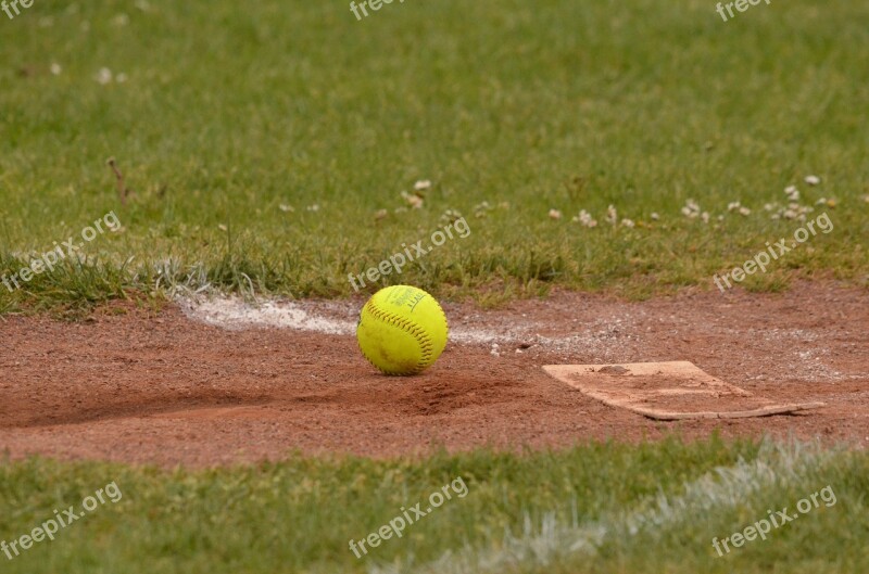 Sports Softball Gravel Grass Ball