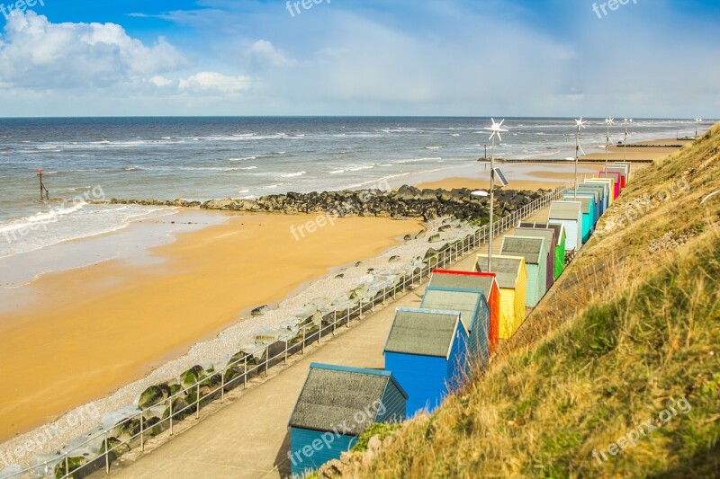 Sheringham England Beach Coast Breakwaters