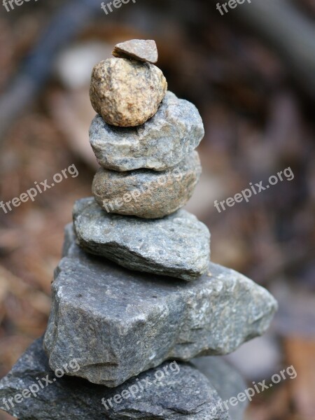 Stones Tower Balance Stacked Isolated