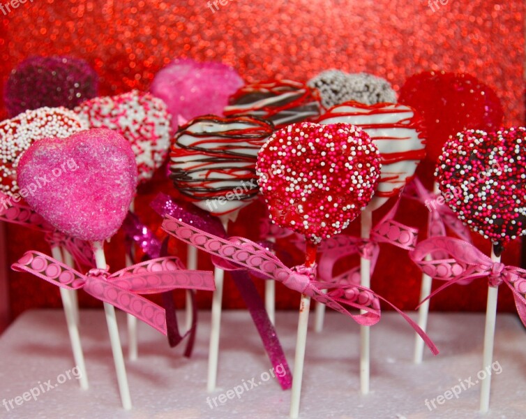 Cake Pop Valentine's Day Red Hearts Cake