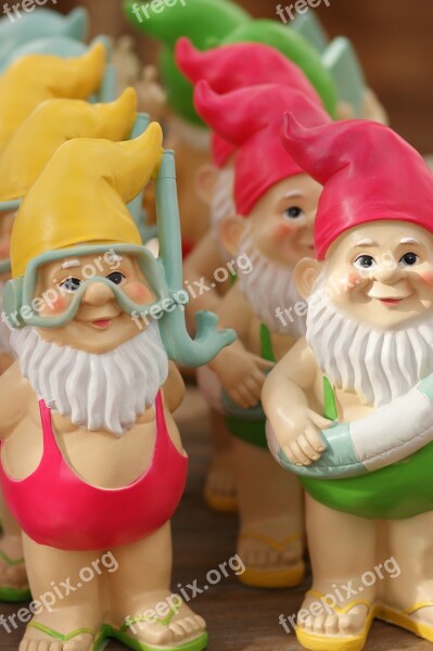 Garden Gnomes Colorful Garden Peace Summer