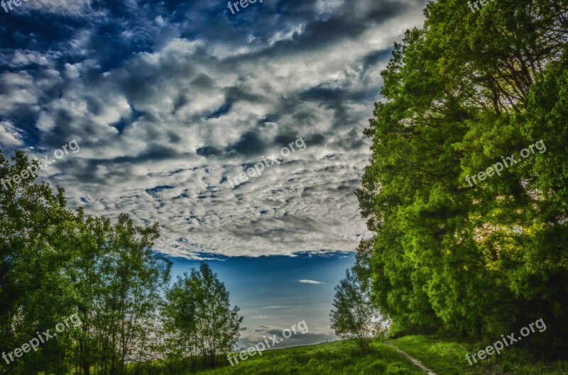 Valley Bolechowicka Nature Landscape Clouds Free Photos