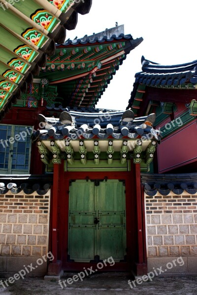 Palace Korea Doorway History Free Photos