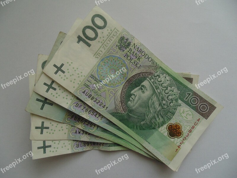 Banknotes Money Polish Poland Cash