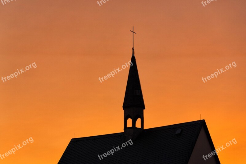 Church Evening Evening Sky Night Steeple