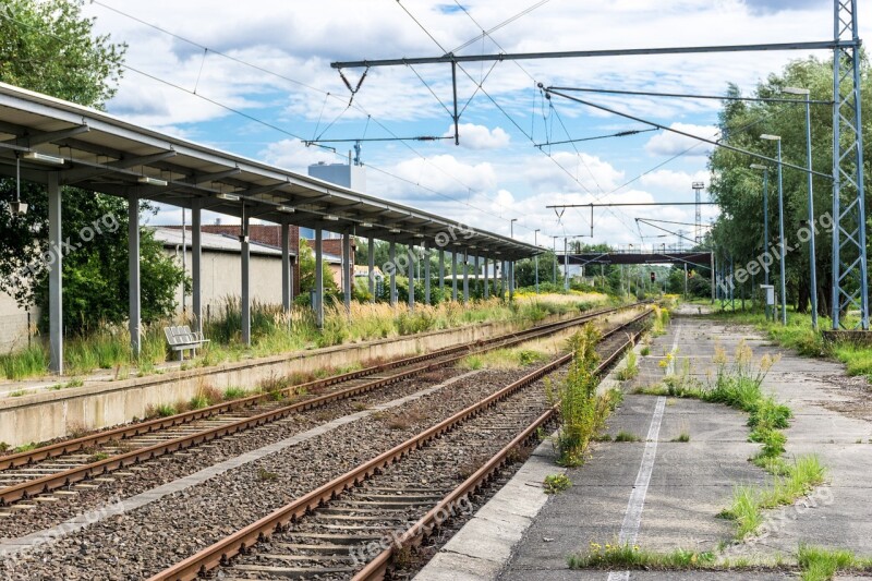 Railway Station Rails Platform Track Railway