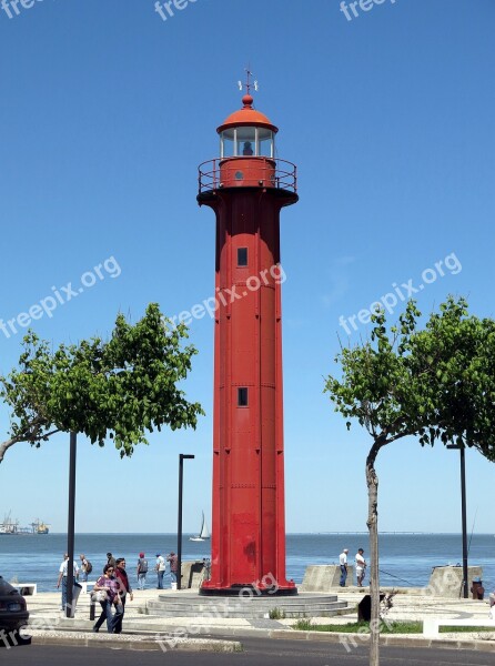 Lighthouse Lisbon Sea Atlantic Tree