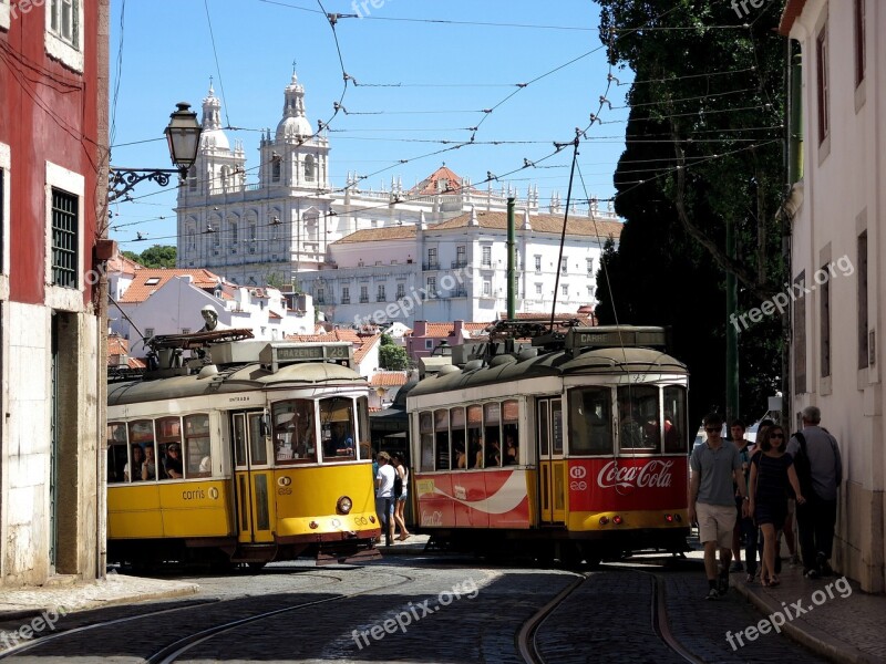 Lisbon Historic Center Tram Transport Public Transport