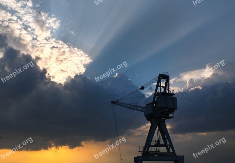 Crane Economy Thunderstorm Free Photos