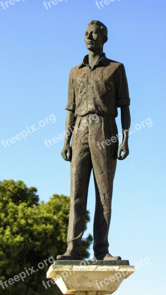 Cyprus Larnaca Statue Hero Man