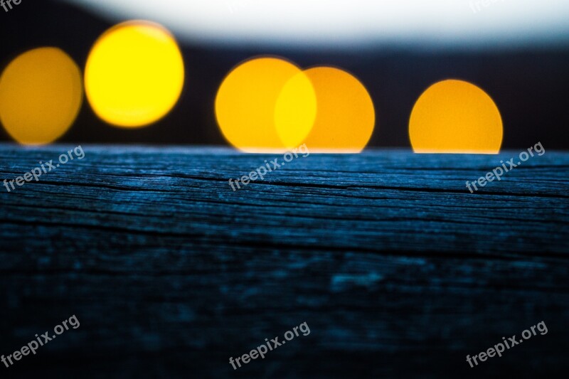 Wood Orange Bokeh Abstract Background