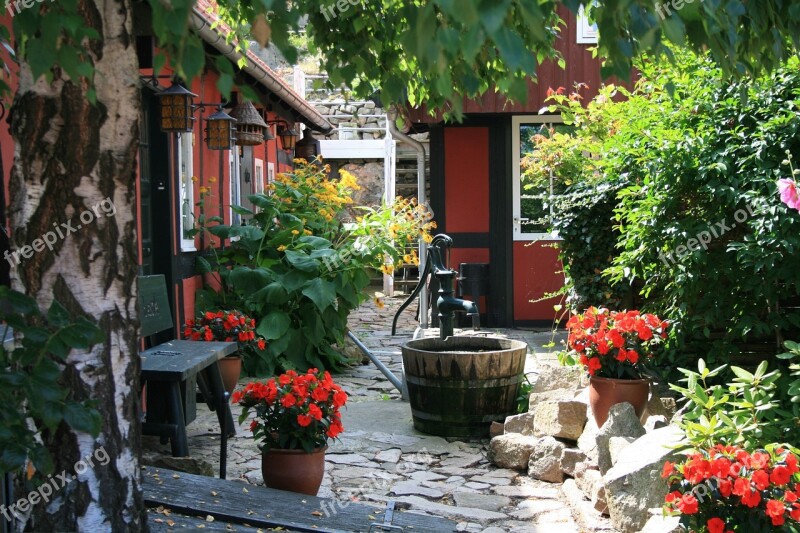 Bornholm Denmark Backyard Garden Fountain