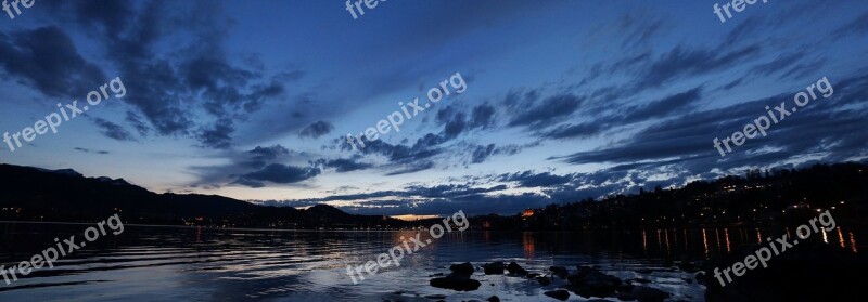 Lucerne Evening Lake Sky Clouds