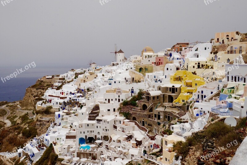 Greece Santorini Greek Island Blue Architecture