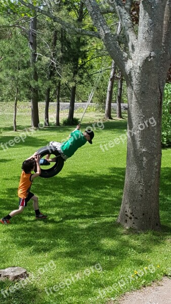 Outdoors Kids Playing Son Summer