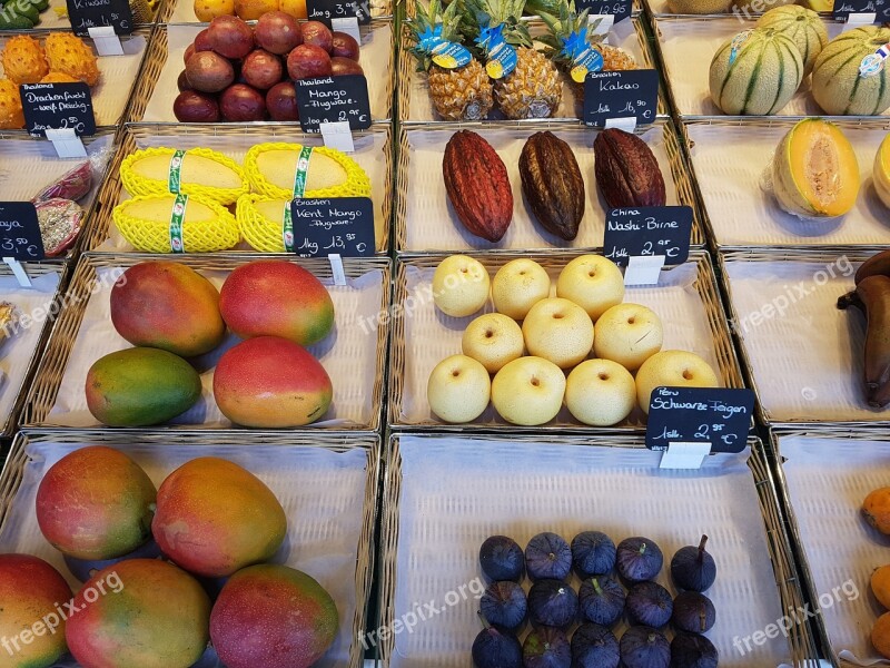 Fruit Fruits Fruit Varieties Display Market Stall