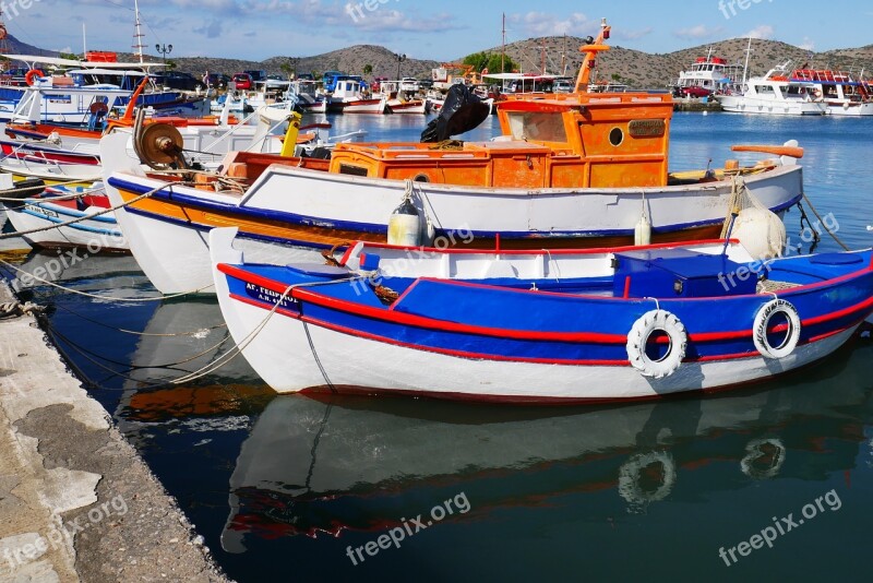 Greece Greek Port Fishing Port Fishing Fishing Boats