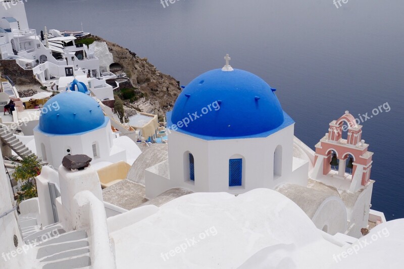 Greece Santorini Greek Island Blue Architecture