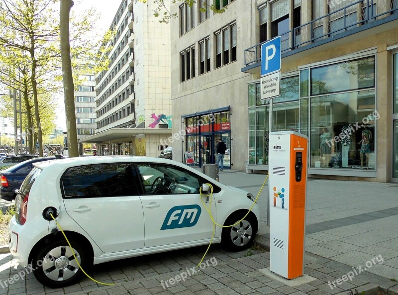 Electric Car Charging Station Recharge Electric Mobility Environmentally Friendly