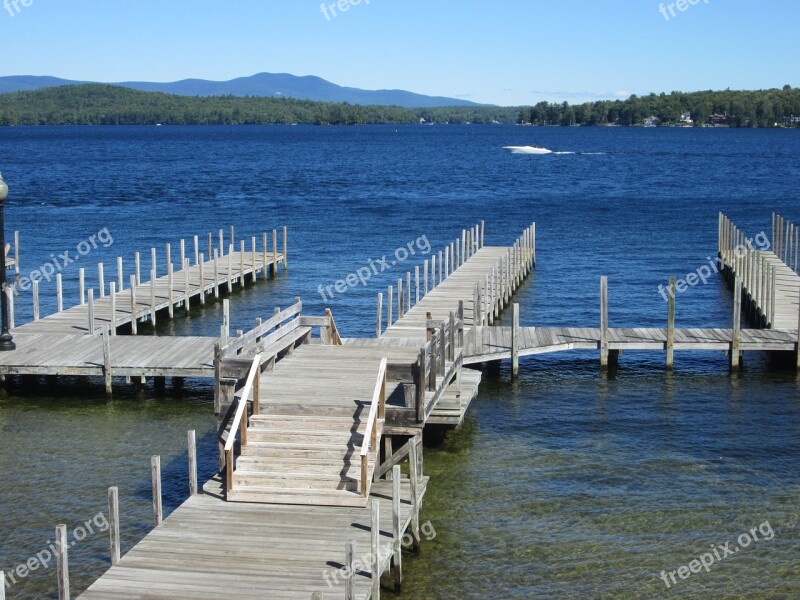 Water Dock Lake Sunny Blue