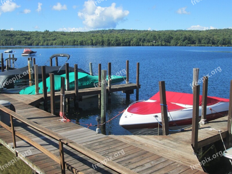 Water Dock Lake Sunny Blue