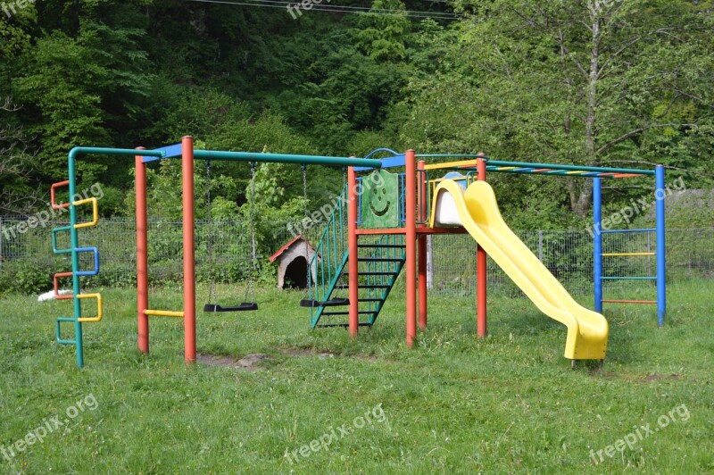 Playground Nature Green Slide Free Photos