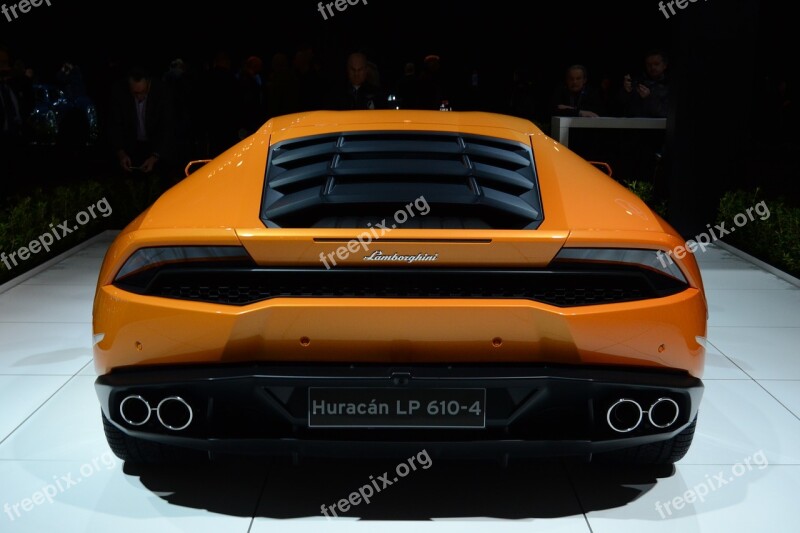 Car Lamborghini Huracan Orange Sports Car