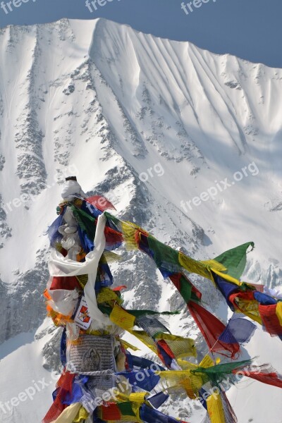 Flags Nepal Mountain Summit Prayer Flags