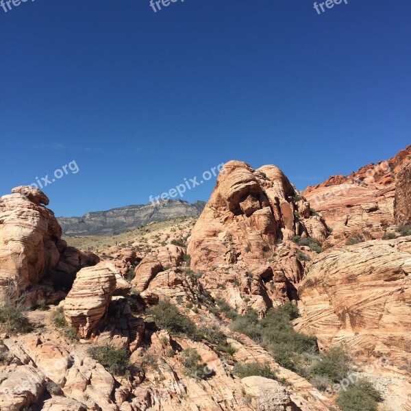 United States Tourism Red Rock Canyon Park Blue Sky Red Rock