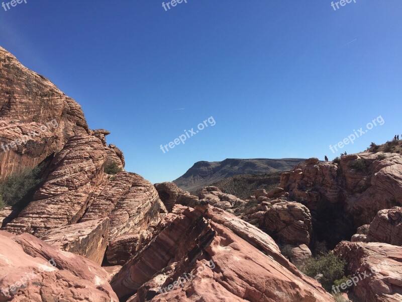 Red Stones Red Rock Canyon United States Attractions Blue Sky Tourism