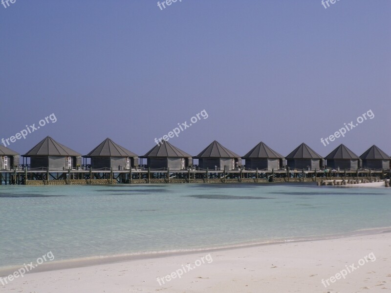 Water Villas Maldives Sea Beach Kuredu