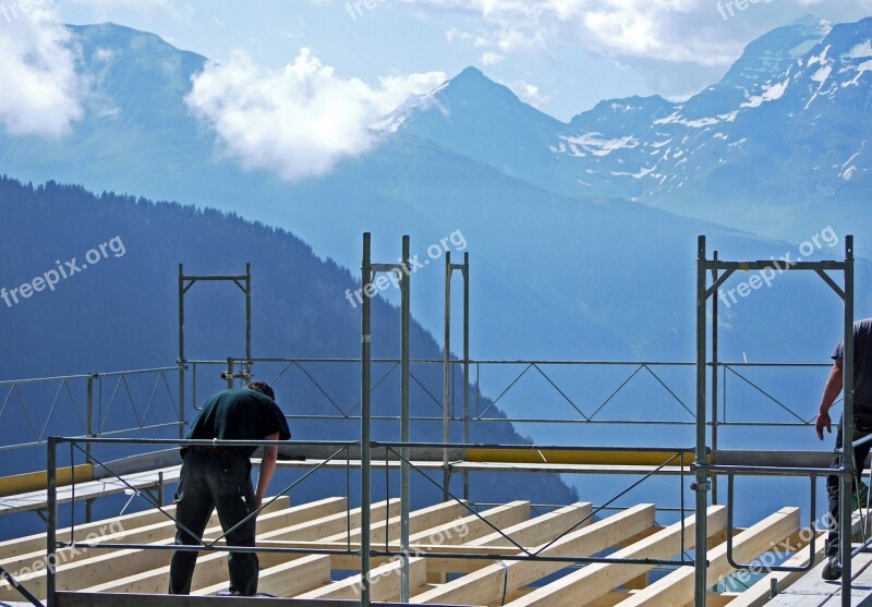 Building Construction Site Floor Joists Scaffold Alpine