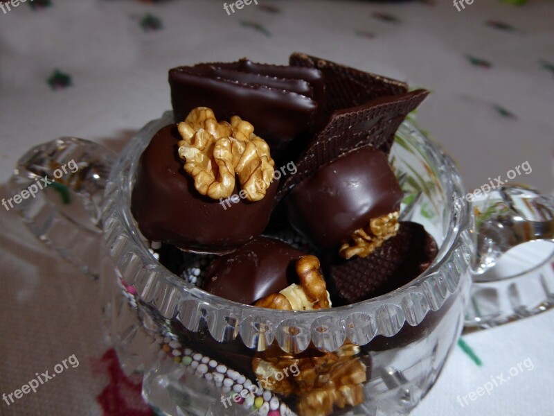 Chocolates Walnut Pralines Chocolate Sweet Benefit From