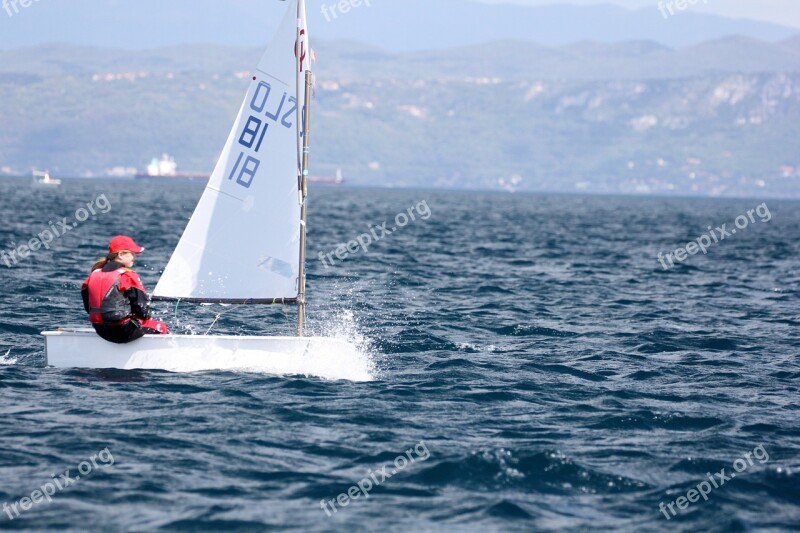 Sailing Optimist Sport Young Boat