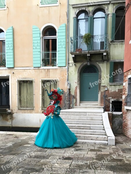 Costume Turquoise Venice Carnival Dress